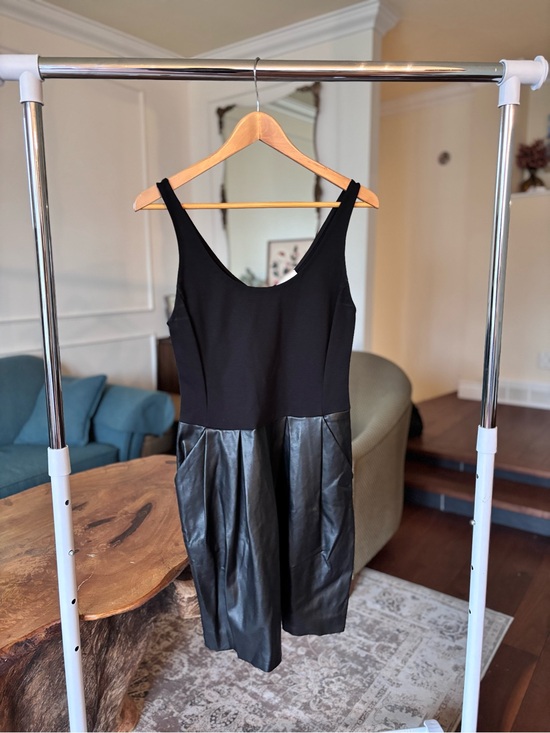 Wilfred Dresses & Skirts - Black Sleeveless Leather Skirt Dress